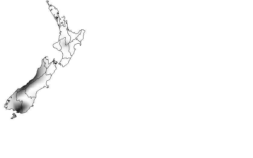 Rain distribution maps for NZ for 2012